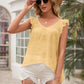 Tie Back V-Neck Ruffled Blouse