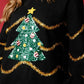 Sequin Christmas Tree Round Neck Sweatshirt