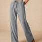 Ribbed Drawstring Wide Leg Pants