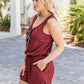 Scoop Neck Wide Strap Romper with Pockets