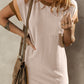 Textured Round Neck Short Sleeve Dress