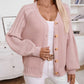 V-Neck Button Up Raglan Sleeve Cardigan