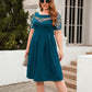 Plus Size Ruched Round Neck Short Sleeve Dress