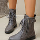 PU Leather Lace-Up Boots