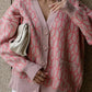 Patterned Button Up Long Sleeve Cardigan