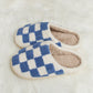 Melody Checkered Print Plush Slide Slippers