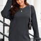 Round Neck Ribbed Sweatshirt