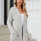 Pocketed Open Front Long Sleeve Cardigan