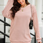 Round Neck Ribbed Sweatshirt