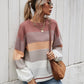 Striped Ribbed Trim Sweater